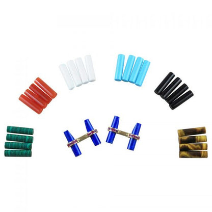 Ruby, Agate, Lapis Lazuli, Malachite, Turquoise and Onyx Interchangeable Cufflinks