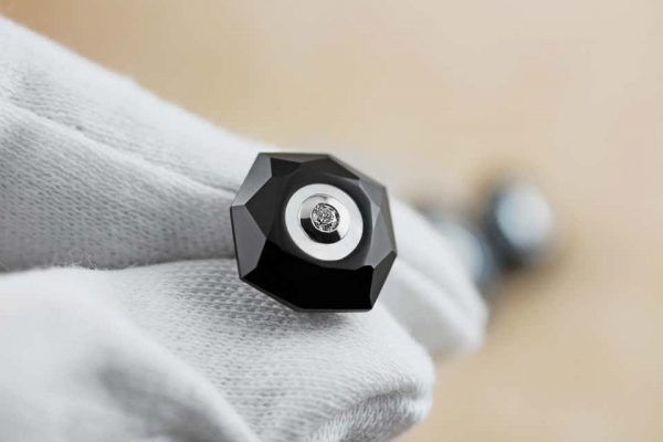 Diamond, Onyx and Mother of Pearl Stud Cufflinks, 18ct White Gold