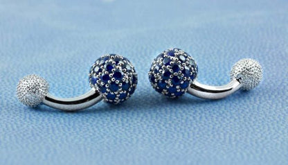 18 Carat White Gold Sapphire Cufflinks