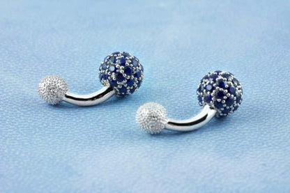 18 Carat White Gold Sapphire Cufflinks