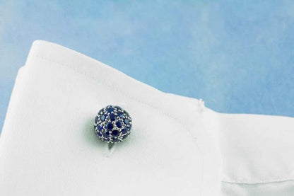 18 Carat White Gold Sapphire Cufflinks