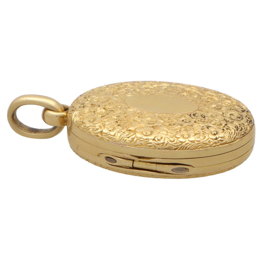 Antique Victorian Floral Gold Double Locket