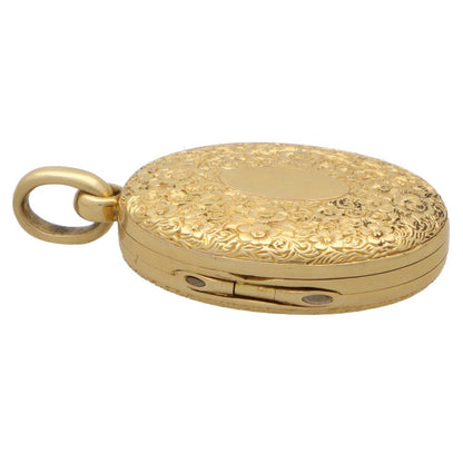 Antique Victorian Floral Gold Double Locket