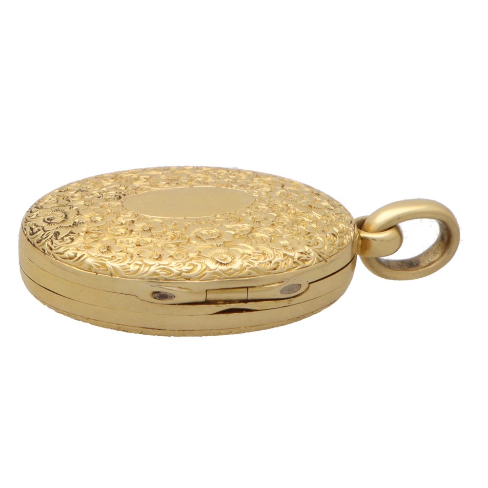 Antique Victorian Floral Gold Double Locket