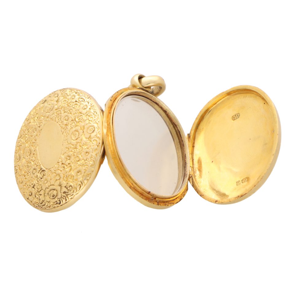 Antique Victorian Floral Gold Double Locket