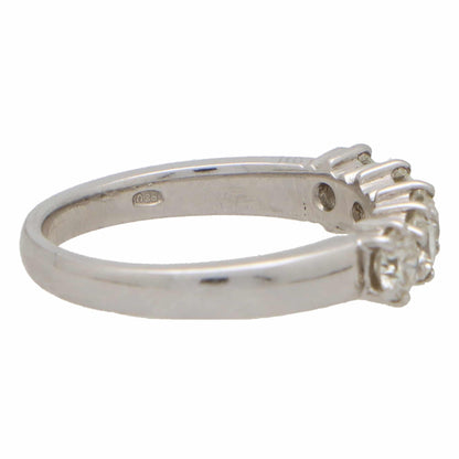 Diamond Five Stone Ring in 18ct White Gold, 1.00 carat total
