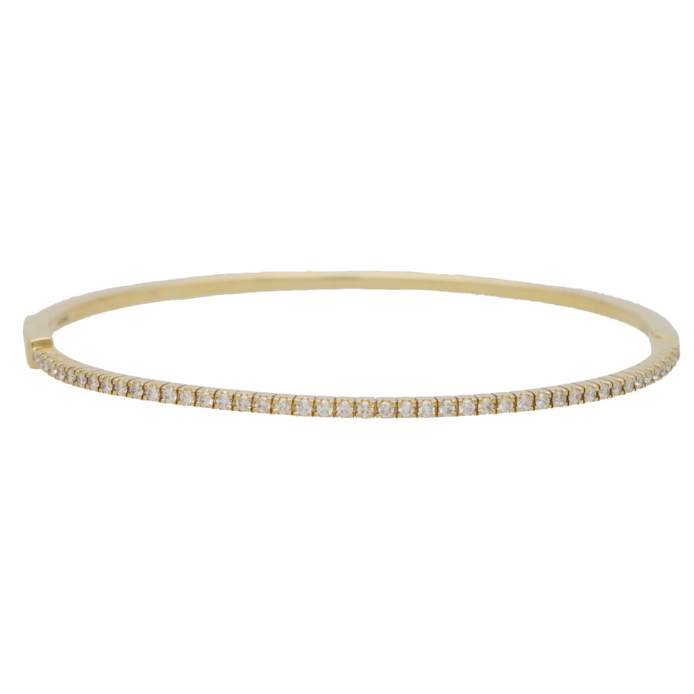 Half Eternity 0.45ct Diamond Set Bangle Bracelet in 18ct Yellow Gold