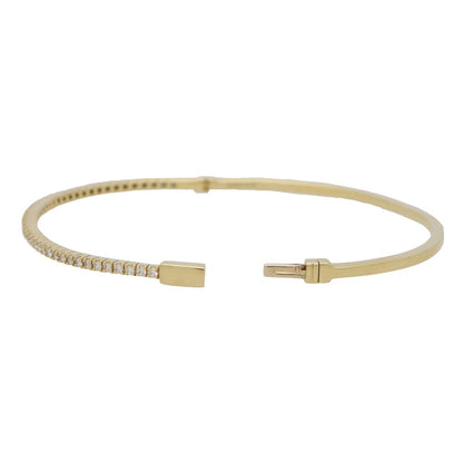 Half Eternity Diamond Set Bangle in Yellow Gold