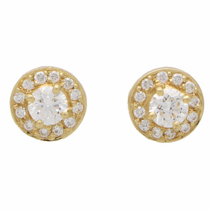 Round Diamond Halo Stud Earrings, 0.68ct