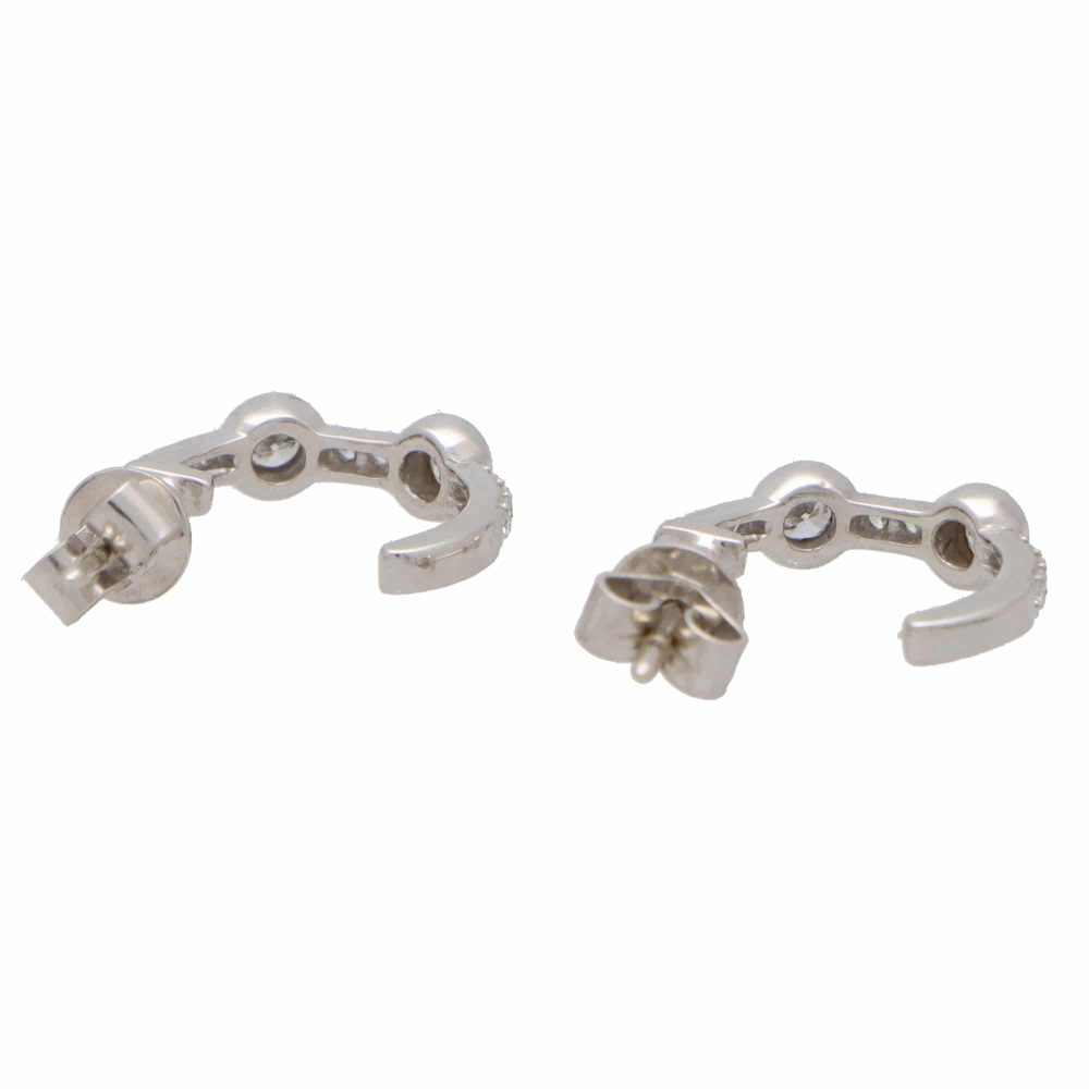 Vintage 0.30ct Diamond Hoop Earrings in 18ct White Gold