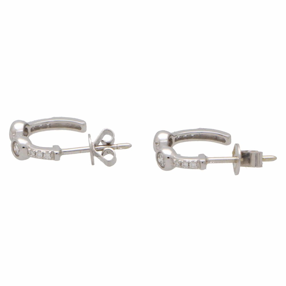 Vintage 0.30ct Diamond Hoop Earrings in 18ct White Gold