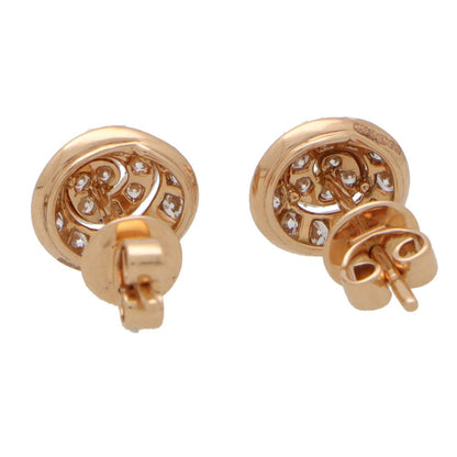 0.34ct Diamond Swirl Cluster Earrings in 18ct Rose Gold