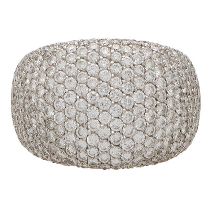 Vintage diamond bombe ring in yellow and white gold.