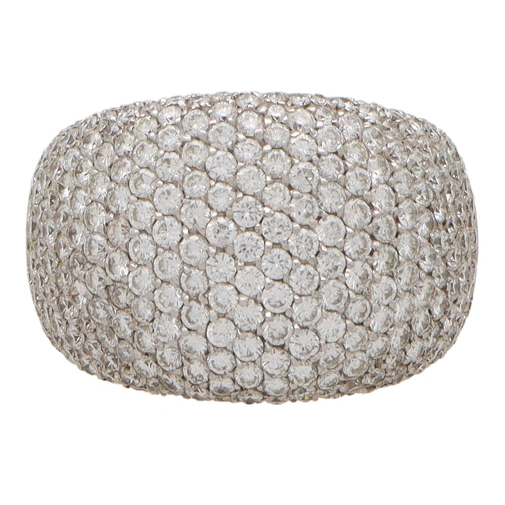 Vintage Diamond Bombe Ring In Yellow And White Gold