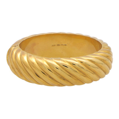 Vintage1980s Italian Chunky Hinged 18K Bangle