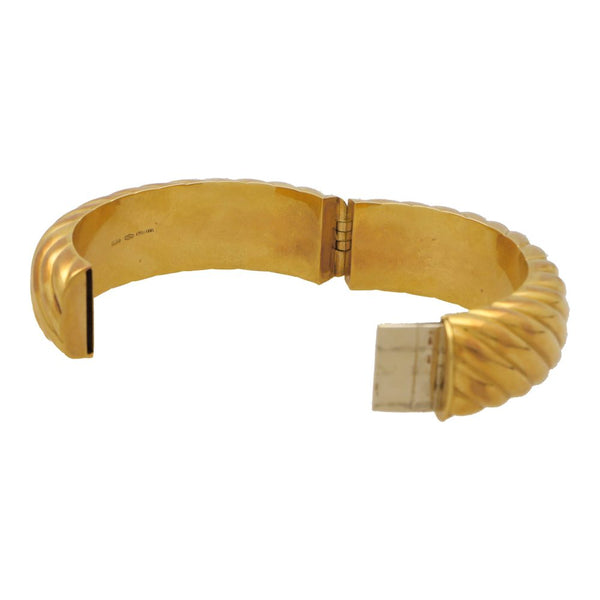 Vintage1980s Italian Chunky Hinged 18K Bangle