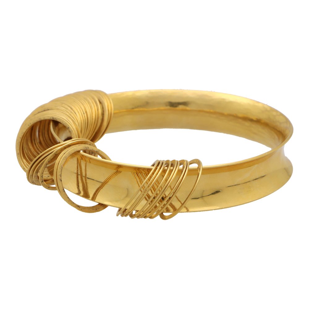 22k Vintage Gold Bangle With Hanging Circle Motifs
