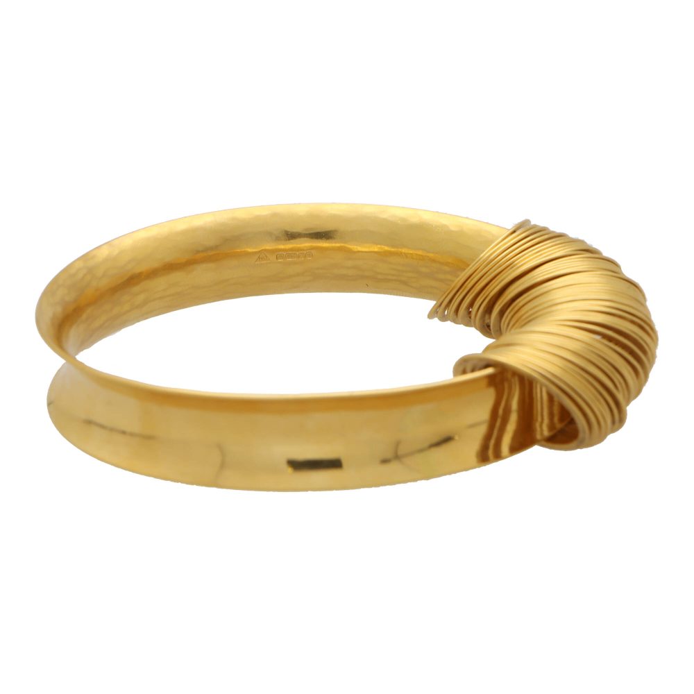 22k Vintage Gold Bangle With Hanging Circle Motifs