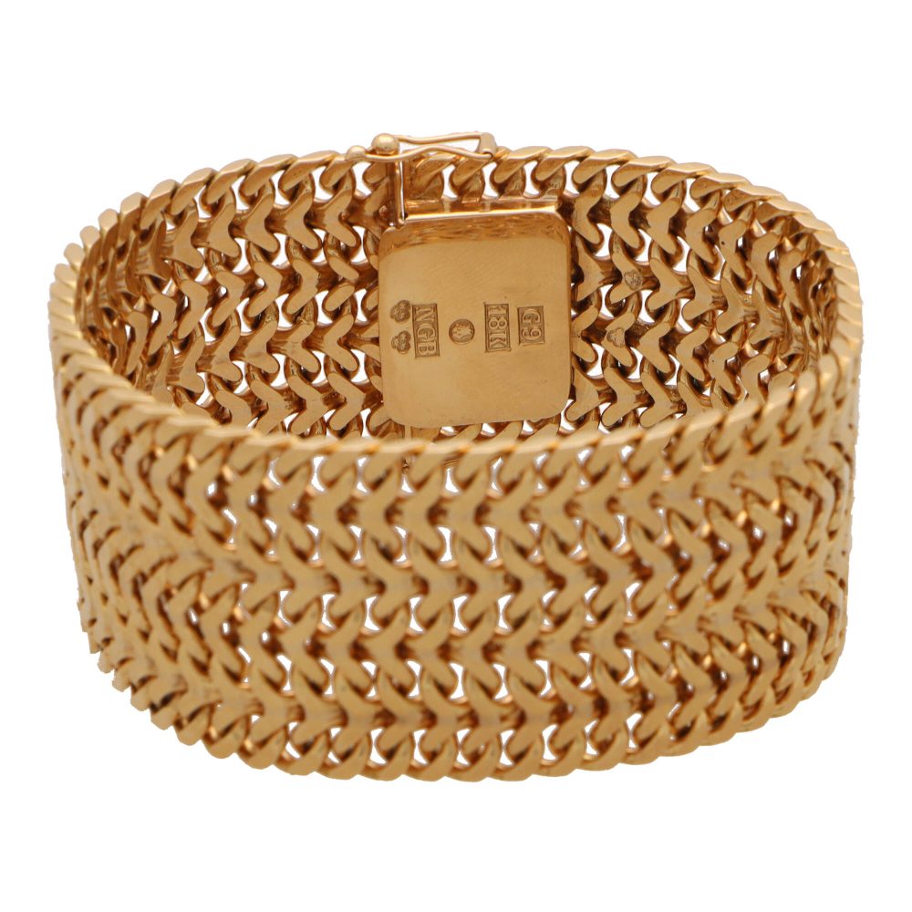 Vintage 18K Heavy Weight Mesh Bracelet