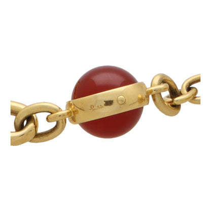 Pomellato Chunky 18K Chain and Carnelian Vintage Bracelet