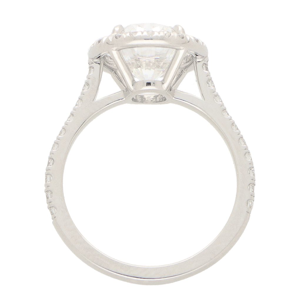 GIA Certified 3.01ct Oval Brilliant Cut Diamond Ring