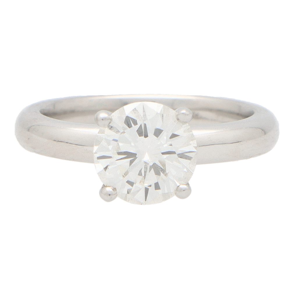Certified 1.54ct Round Cut Diamond Solitaire Engagement Ring