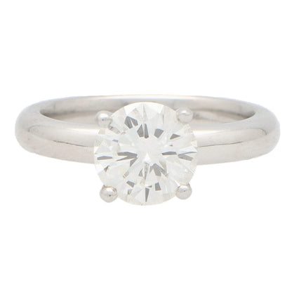 Certified 1.54ct Round Cut Diamond Solitaire Engagement Ring