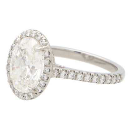 GIA Certified 3.01ct Oval Brilliant Cut Diamond Ring