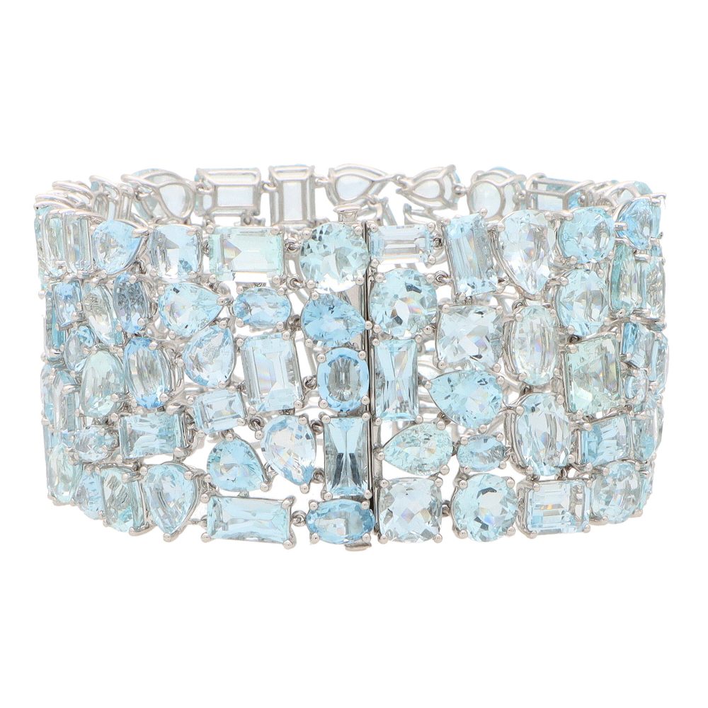 Contemporary 94.6ct Aquamarine Bracelet
