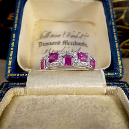 Alternate Set Ruby and Diamond Band Ring