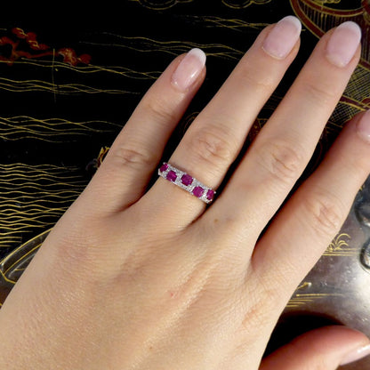Alternate Set Ruby and Diamond Band Ring