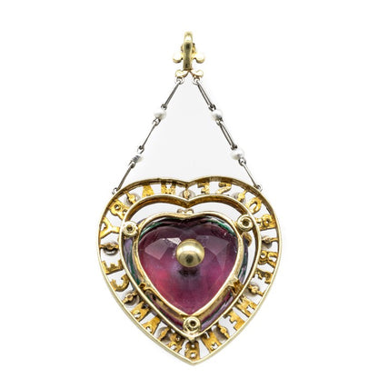 Amethyst suffragette-pendant diamond back