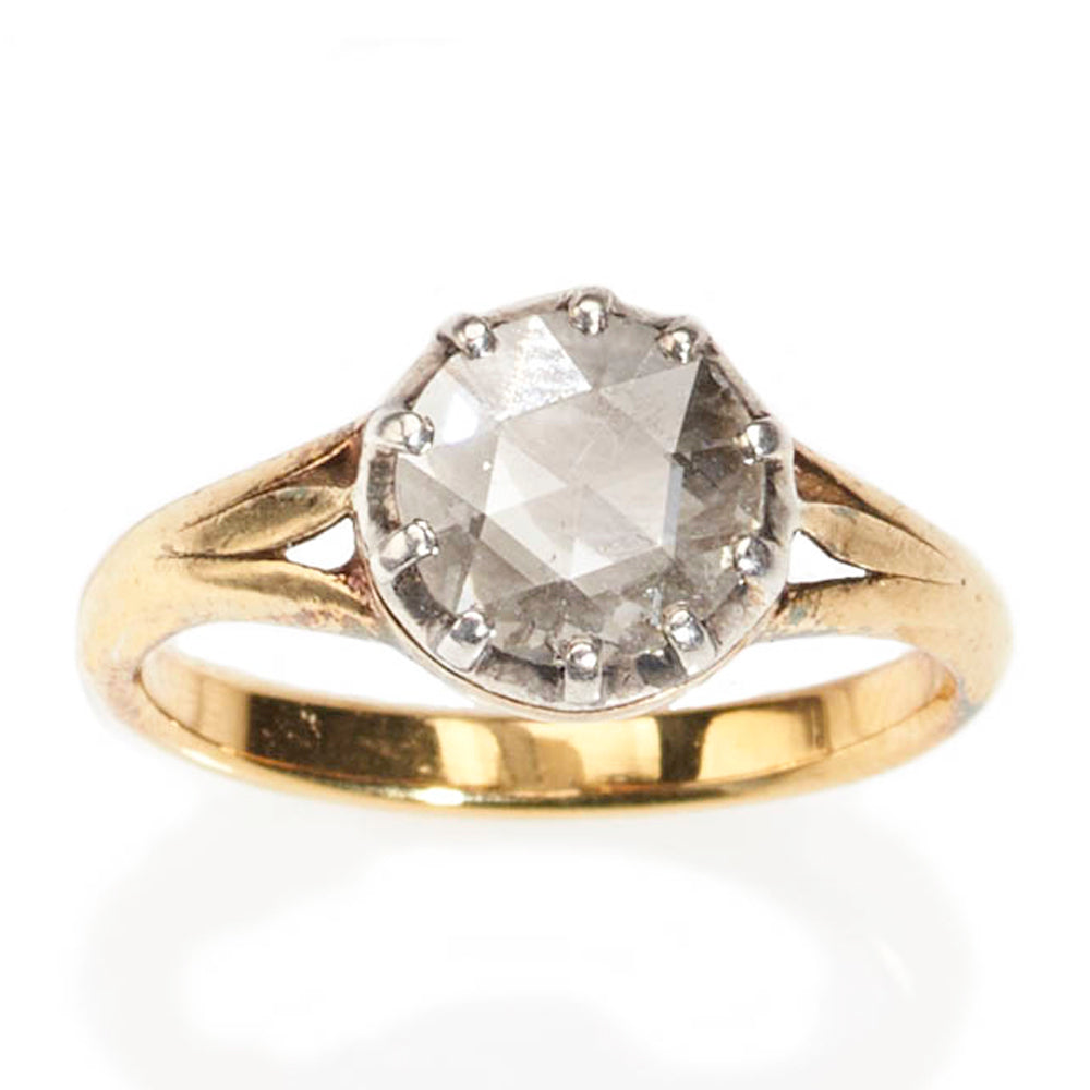 Antique 0.70ct Rose Cut Diamond Ring