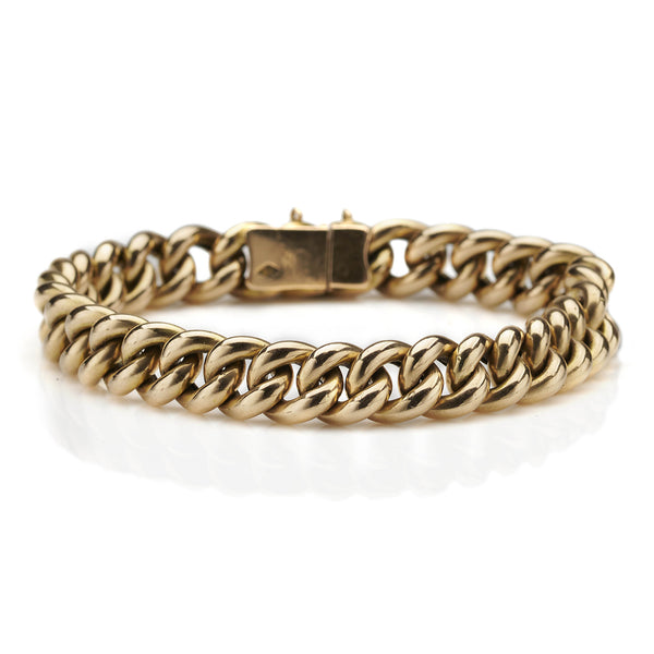 Antique 15ct Gold Curb Link Bracelet