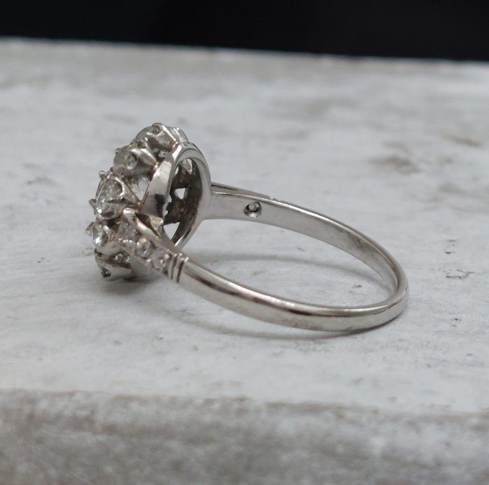 Antique 2.50ct Old European Cut Diamond Cluster Ring
