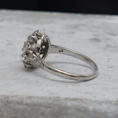 Antique 2.50ct Old European Cut Diamond Cluster Ring