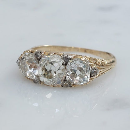 Antique 2.70ct Old Mine Cut Diamond Engagement Ring