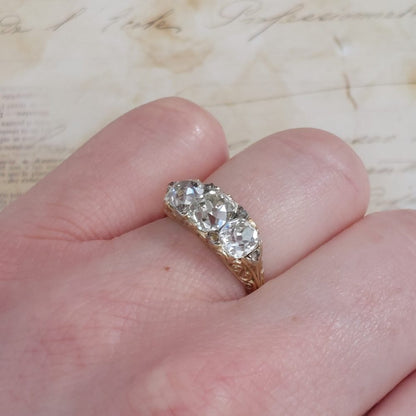 Antique 2.70ct Old Mine Cut Diamond Engagement Ring