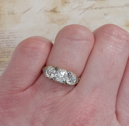 Antique 2.70ct Old Mine Cut Diamond Engagement Ring