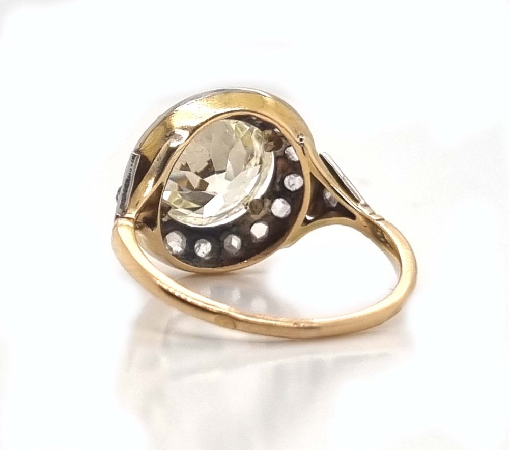 Antique 19th Century old European cut diamond ring cluster large