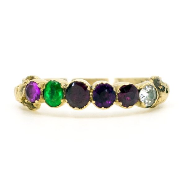 Antique Acrostic 'Regard' Gemstone Ring