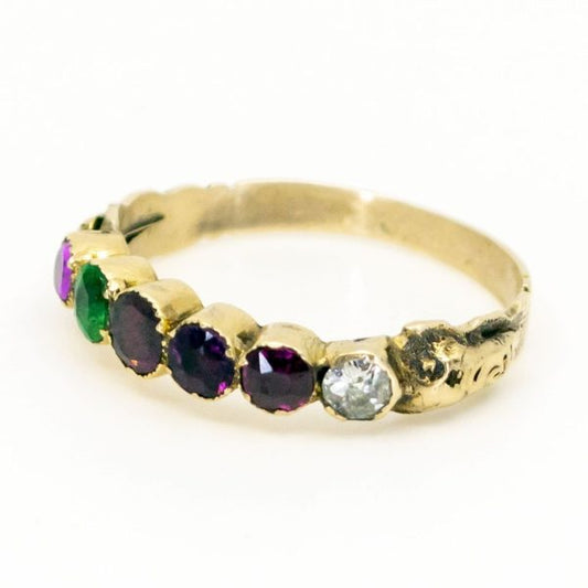 Antique Acrostic 'Regard' Gemstone Ring