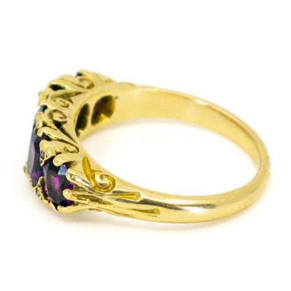 Antique Amethyst and Diamond Gold Ring