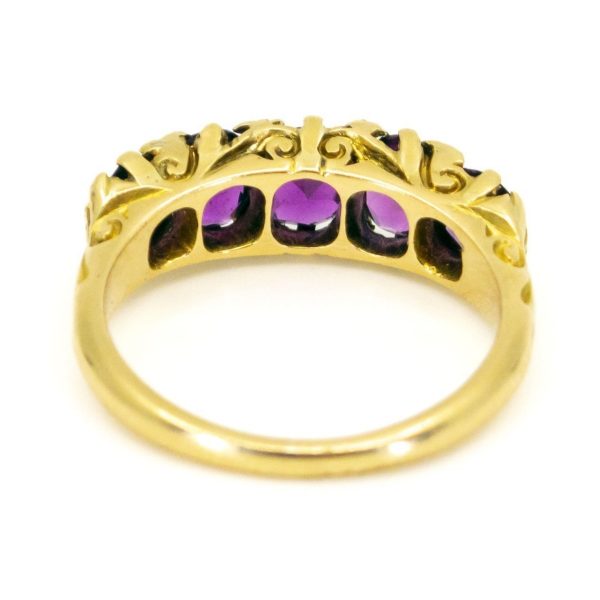 Antique Amethyst and Diamond Gold Ring