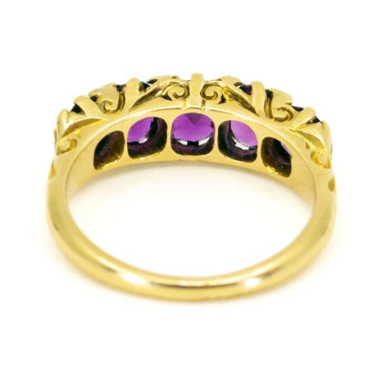 Antique Amethyst and Diamond Gold Ring