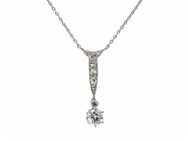 Antique Art Deco 0.50ct Diamond Pendant Necklace