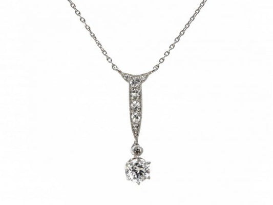 Antique Art Deco 0.50ct Diamond Pendant Necklace