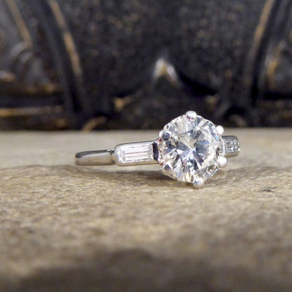 Antique Art Deco 0.92ct Brilliant Cut Diamond Solitaire Ring