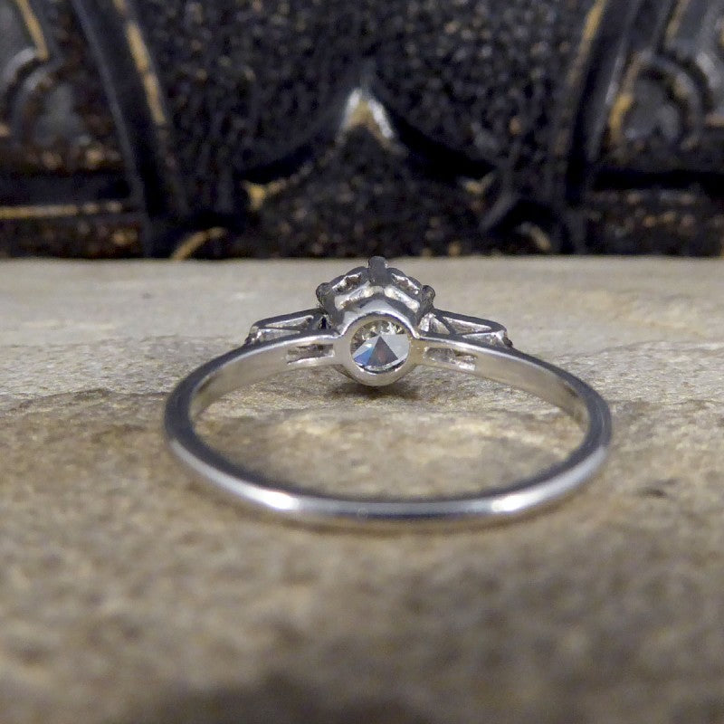 Antique Art Deco 0.92ct Brilliant Cut Diamond Solitaire Ring