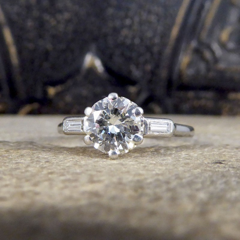 Antique Art Deco 0.92ct Brilliant Cut Diamond Solitaire Ring